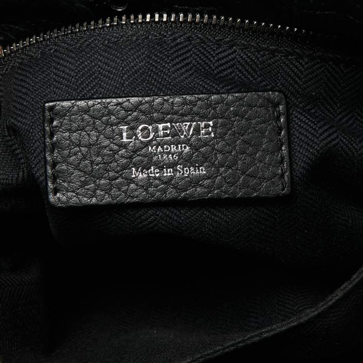 Pre Owned Loewe Black Leather Flamenco Crossbody Bag