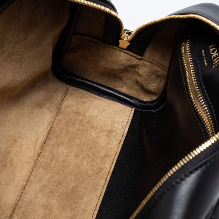 Pre Owned Loewe Black/Blue Leather and Jacquard Canvas Amazona 23 Bag