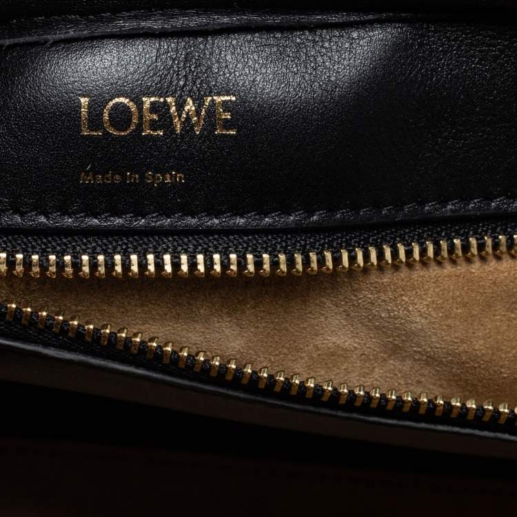 Pre Owned Loewe Black/Blue Leather and Jacquard Canvas Amazona 23 Bag