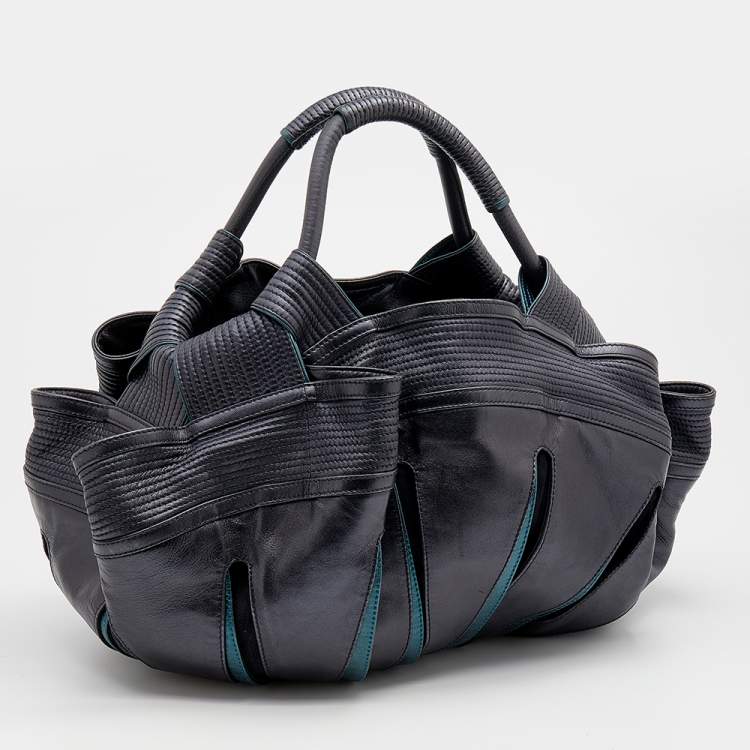 Pre Owned Loewe Metallic Blue Leather Special Edition Satchel