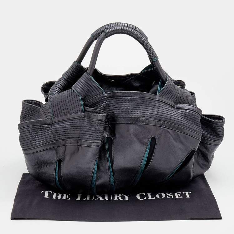 Pre Owned Loewe Metallic Blue Leather Special Edition Satchel