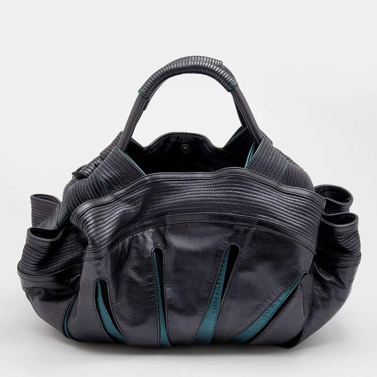Pre Owned Loewe Metallic Blue Leather Special Edition Satchel