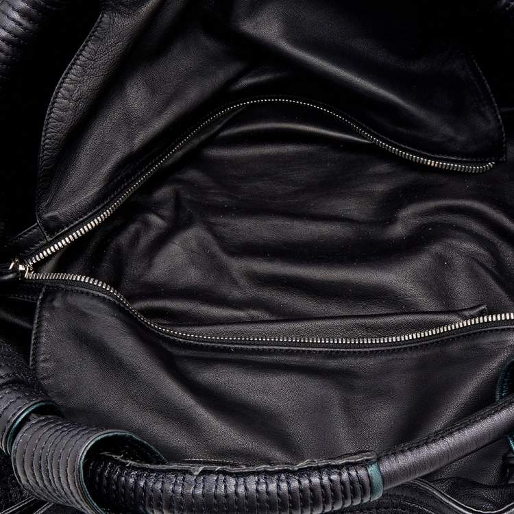Pre Owned Loewe Metallic Blue Leather Special Edition Satchel