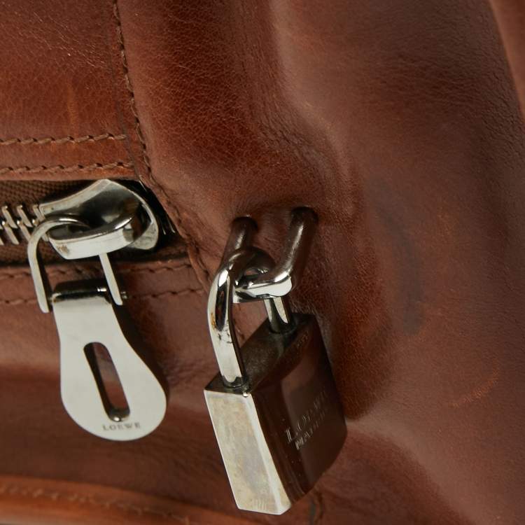 Pre Owned Loewe Brown Leather Amazona Satchel