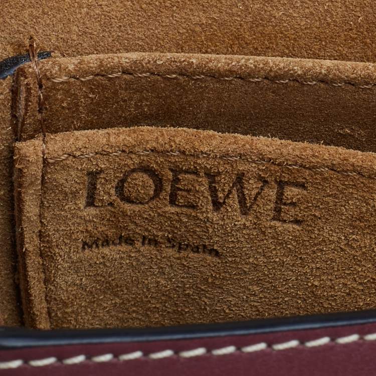 Pre Owned Loewe Burgundy Leather Small Gate Shoulder Bag