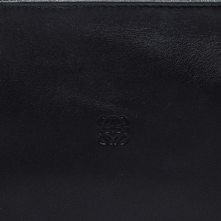 Pre Owned Loewe Black Leather Zip Pouch