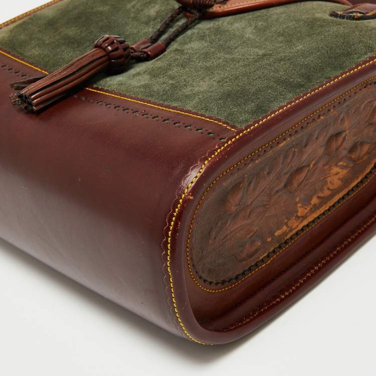 Pre Owned Loewe Multicolor Suede And Leather Vintage Shoulder Bag