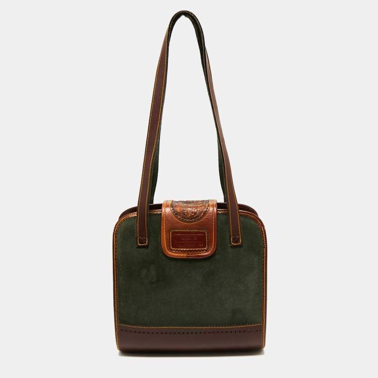 Pre Owned Loewe Multicolor Suede And Leather Vintage Shoulder Bag