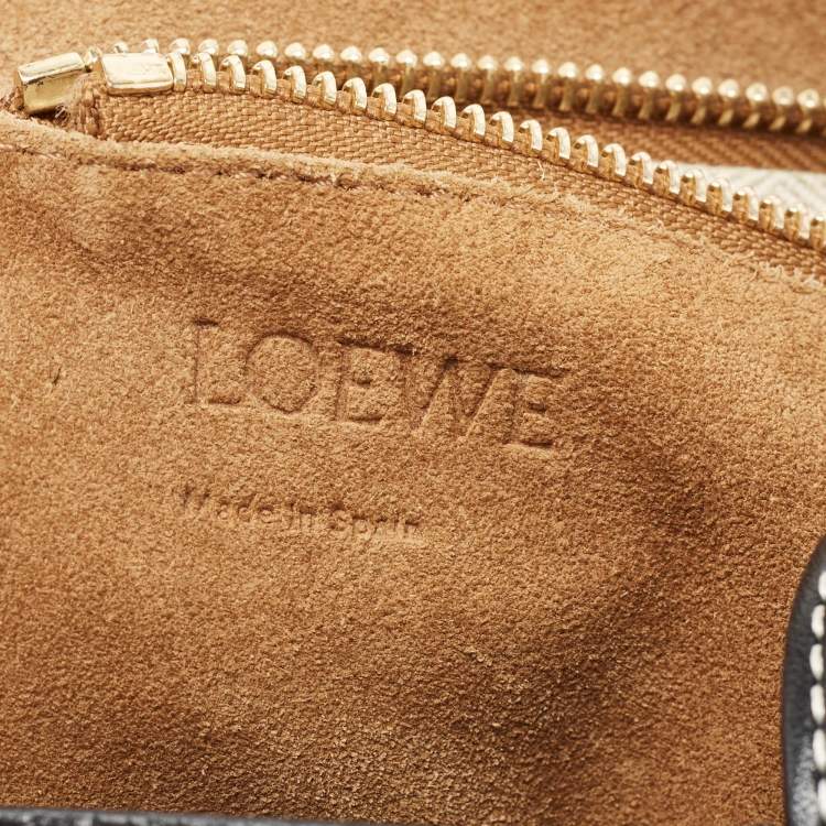 Pre Owned Loewe Black Leather Logo Shoulder Bag