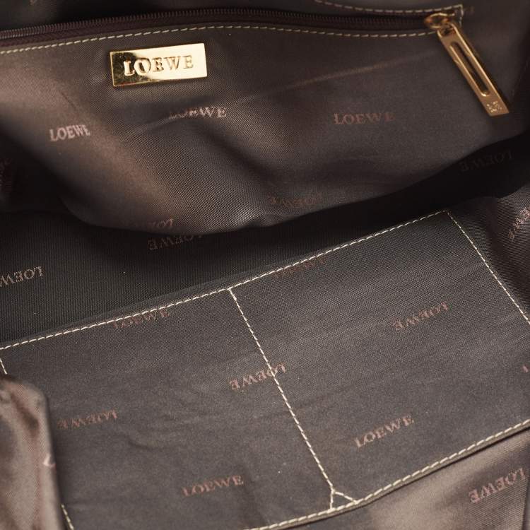 Pre Owned Loewe Metallic Gold Leather Medium Amazona Satchel