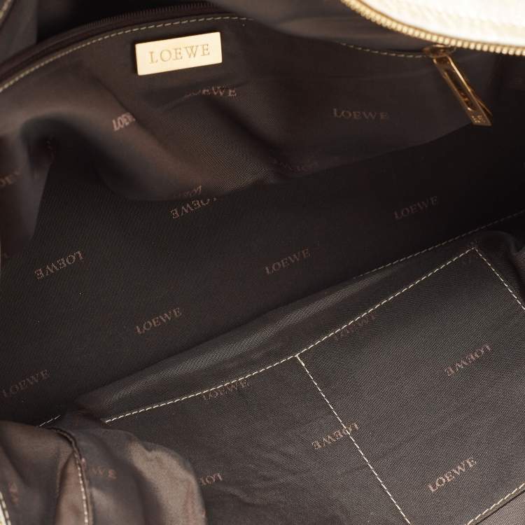 Pre Owned Loewe Metallic Gold Leather Medium Amazona Satchel