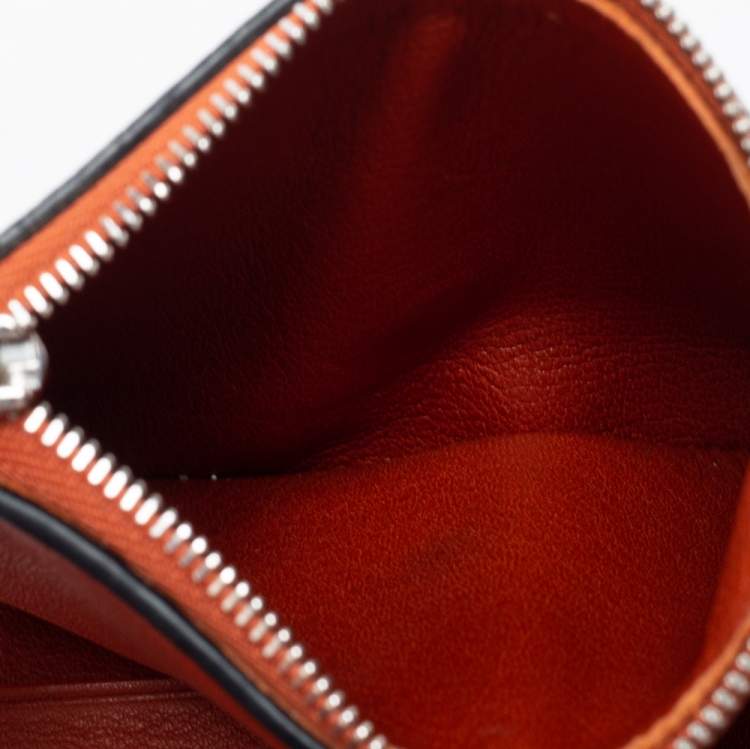 Pre Owned Loewe Burnt Orange Leather Anagram Trifold Wallet