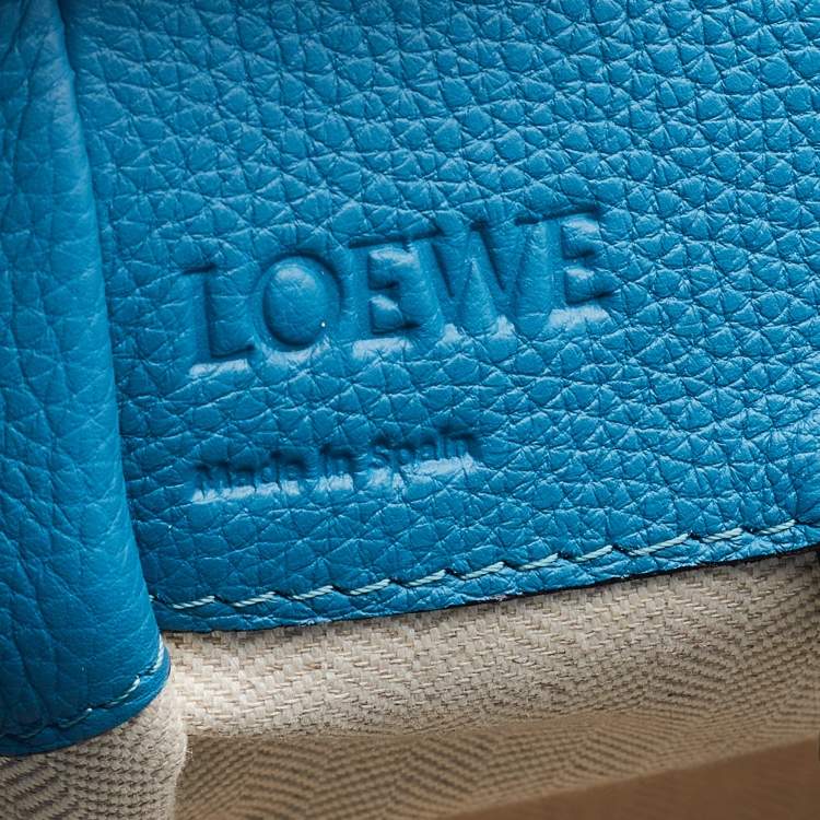 Pre Owned Loewe Blue Leather Small Hammock Drawstring Bag