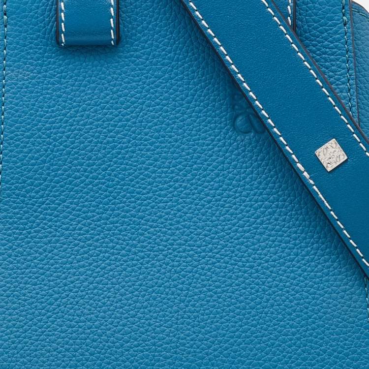 Pre Owned Loewe Blue Leather Small Hammock Drawstring Bag
