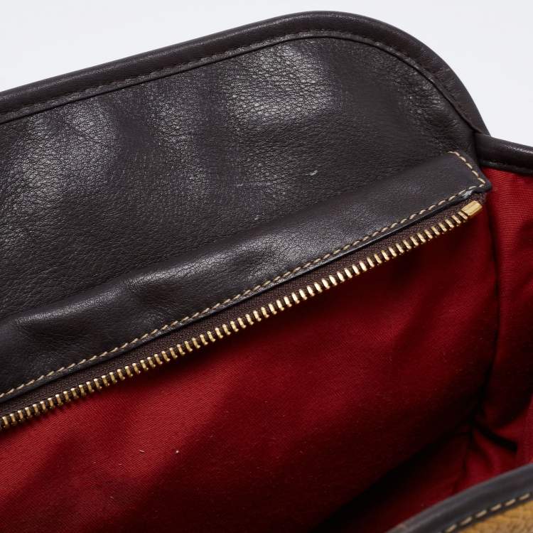 Pre Owned Loewe Tricolor Pebbled Patent and Leather Front Pocket Satchel