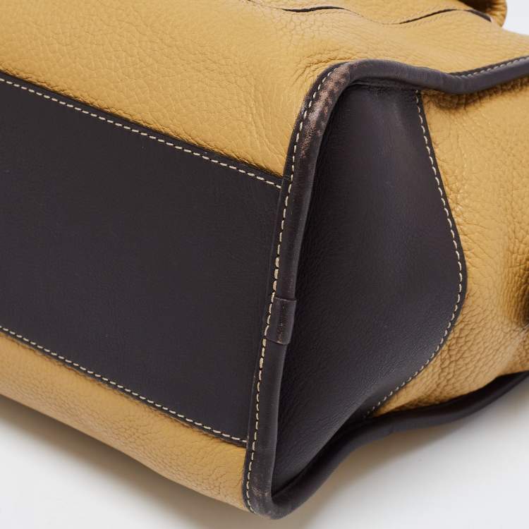 Pre Owned Loewe Tricolor Pebbled Patent and Leather Front Pocket Satchel