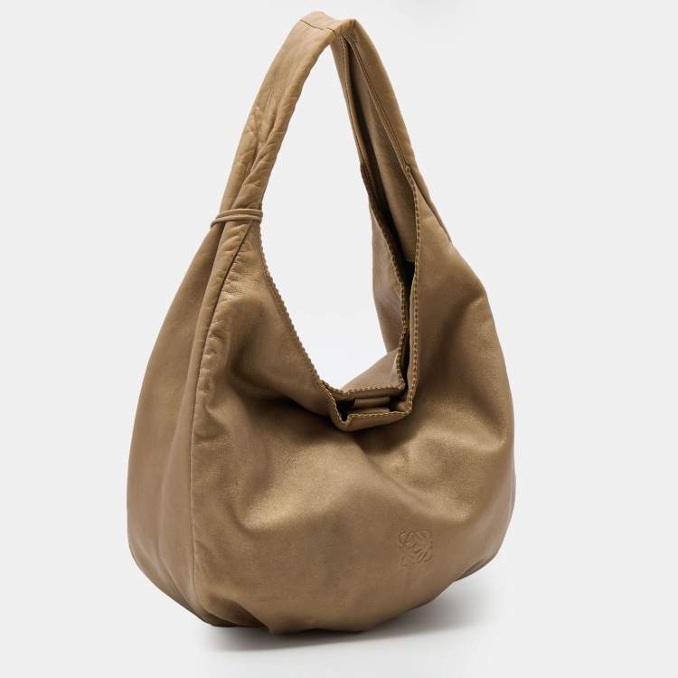 Pre Owned Loewe Gold Leather Tassel Hobo