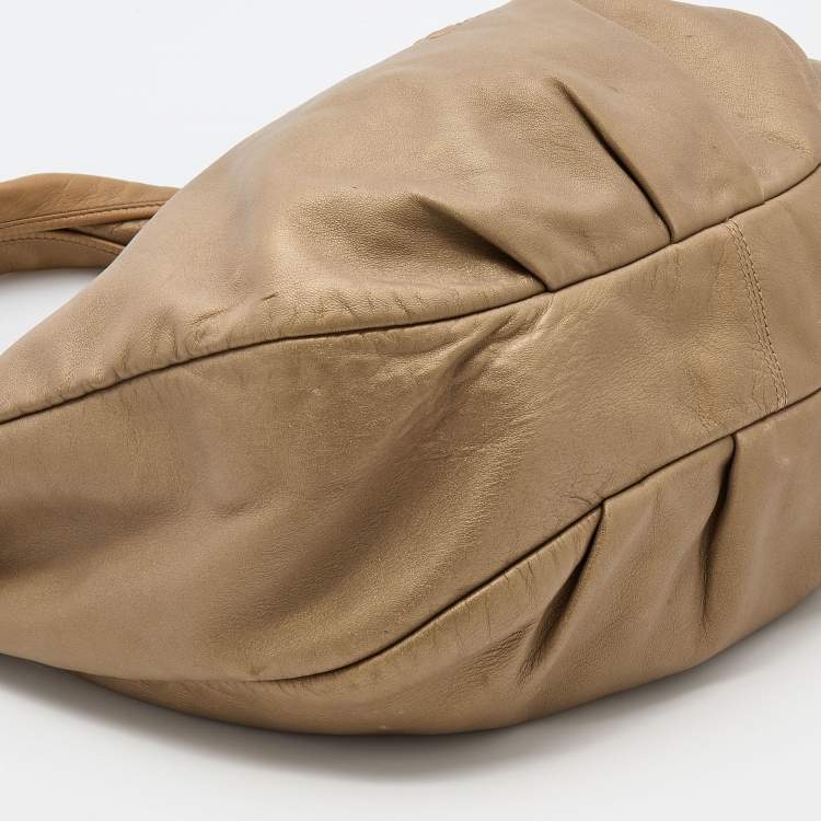 Pre Owned Loewe Gold Leather Tassel Hobo