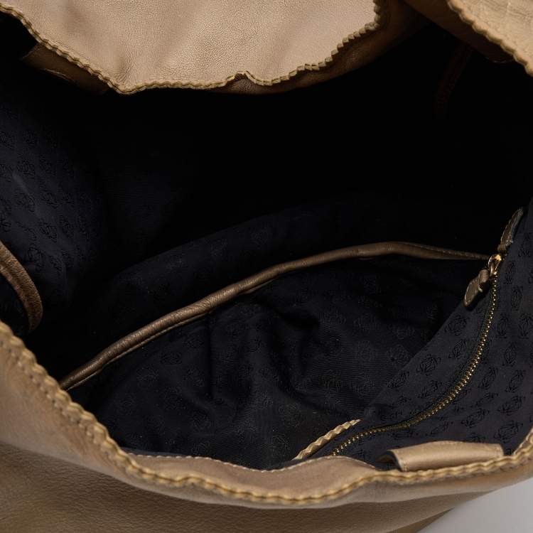 Pre Owned Loewe Gold Leather Tassel Hobo