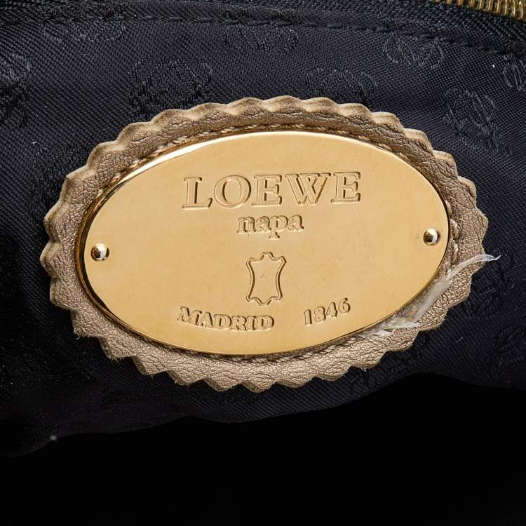 Pre Owned Loewe Gold Leather Tassel Hobo