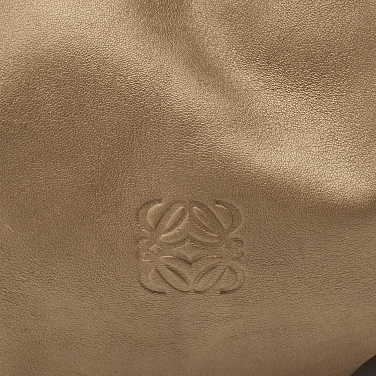 Pre Owned Loewe Gold Leather Tassel Hobo