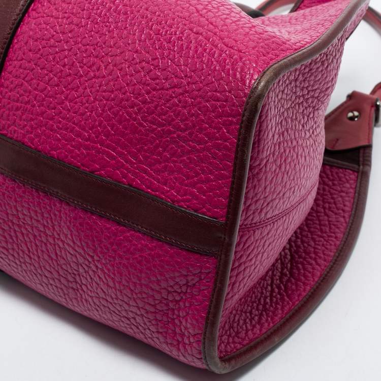 Pre Owned Loewe Pink/Brown Leather Turnlock Shoulder Bag
