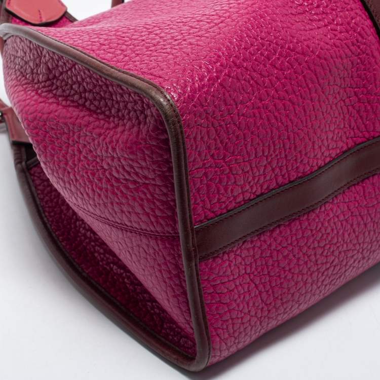 Pre Owned Loewe Pink/Brown Leather Turnlock Shoulder Bag