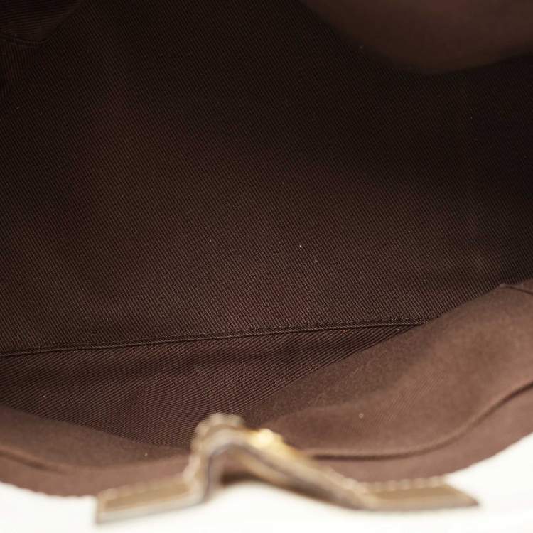 Pre Owned Loewe Beige/Metallic Signature Coated Canvas and Leather Tote