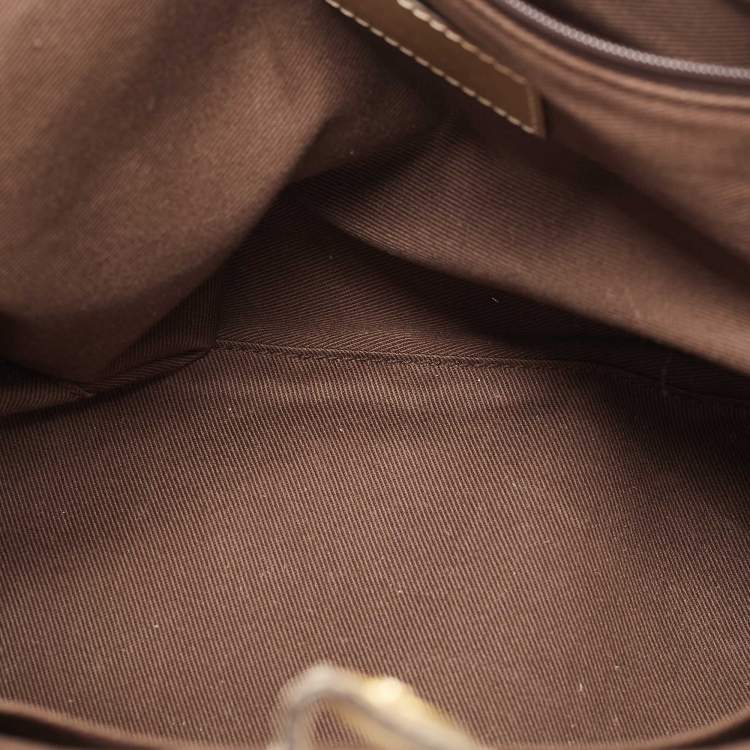 Pre Owned Loewe Beige/Metallic Signature Coated Canvas and Leather Tote