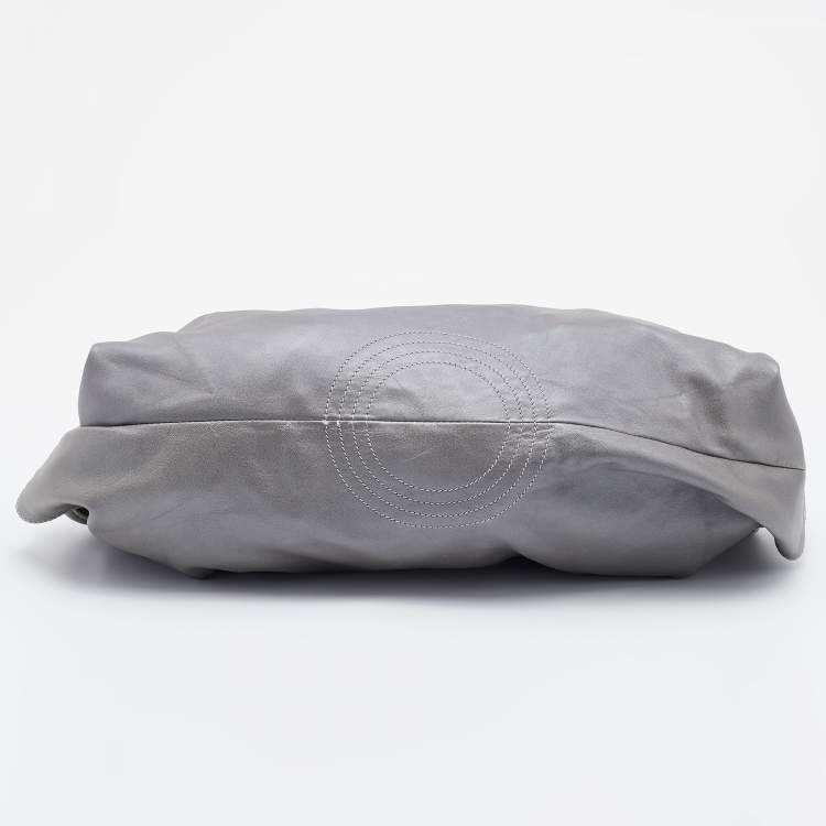 Pre Owned Loewe Metallic Grey Leather Aire Hobo