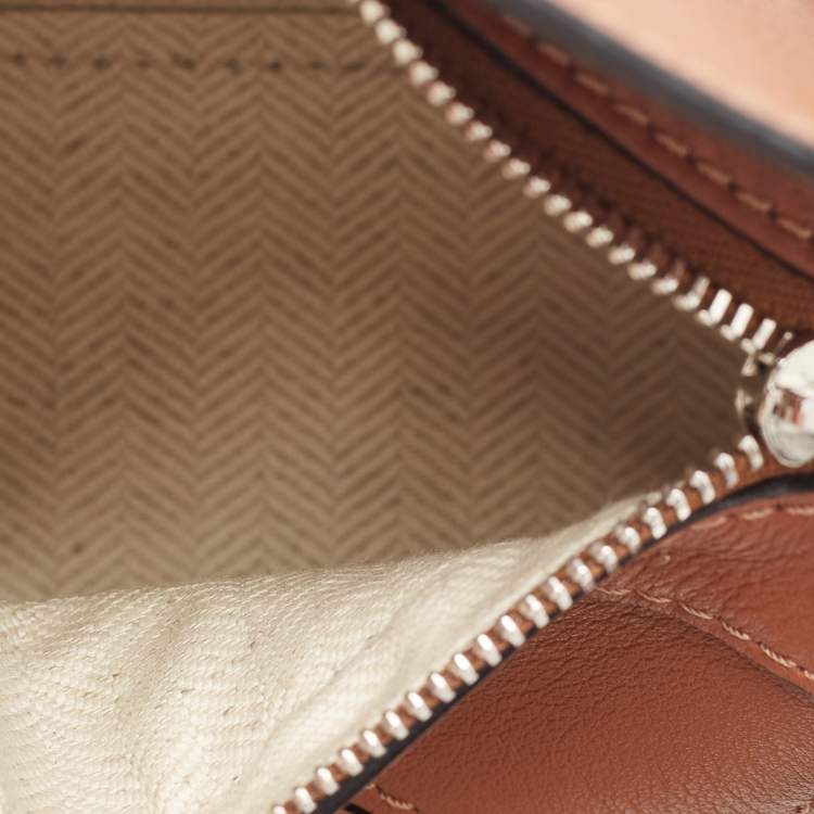 Pre Owned Loewe Brown Leather Nano Puzzle Crossbody Bag