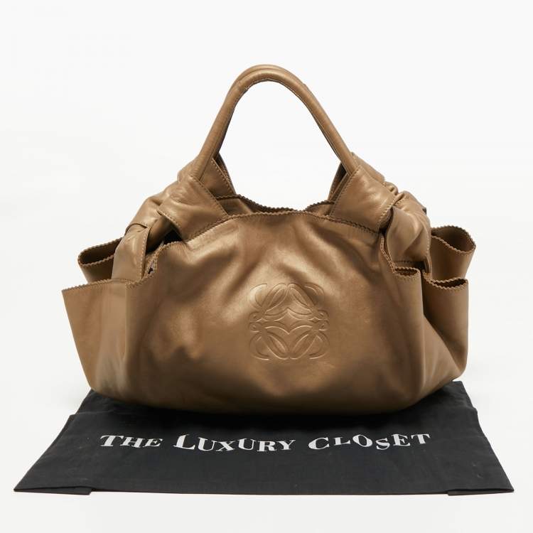 Pre Owned Loewe Metallic Gold Nappa Leather Aire Hobo