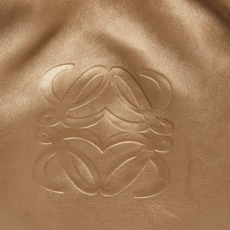 Pre Owned Loewe Metallic Gold Nappa Leather Aire Hobo