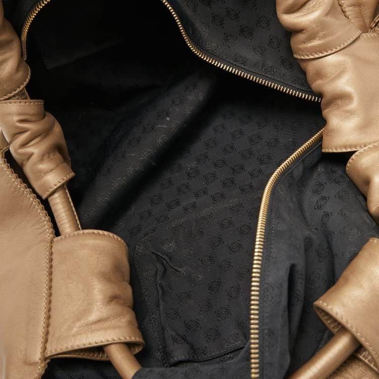 Pre Owned Loewe Metallic Gold Nappa Leather Aire Hobo