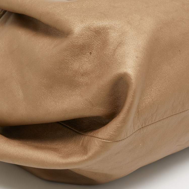Pre Owned Loewe Metallic Gold Nappa Leather Aire Hobo