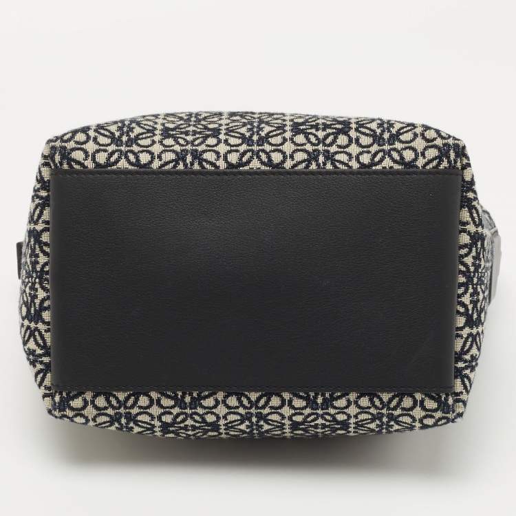 Pre Owned Loewe Dark Blue Canvas Small Cubi Shoulder Bag