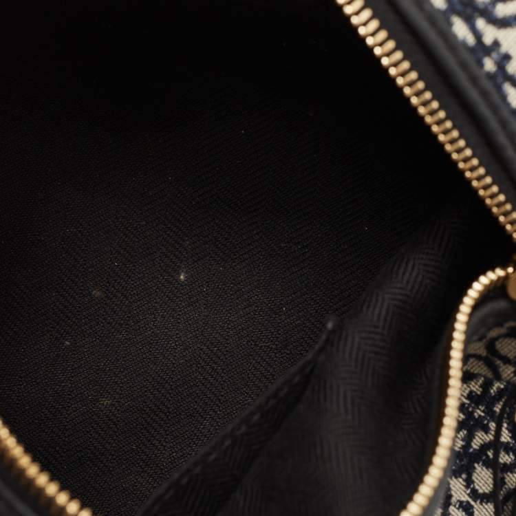 Pre Owned Loewe Dark Blue Canvas Small Cubi Shoulder Bag
