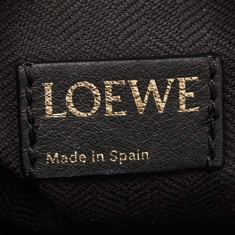 Pre Owned Loewe Dark Blue Canvas Small Cubi Shoulder Bag