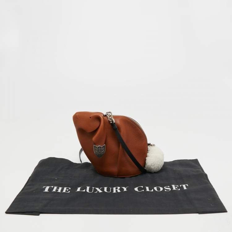 Pre Owned Loewe Brown Leather Bunny Shoulder Bag