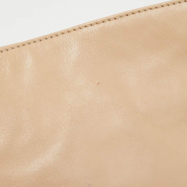 Pre Owned Loewe Beige Leather Flamenco Crossbody Bag