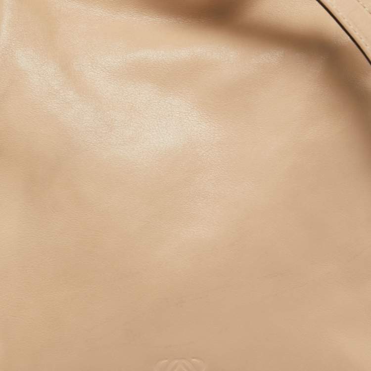 Pre Owned Loewe Beige Leather Flamenco Crossbody Bag