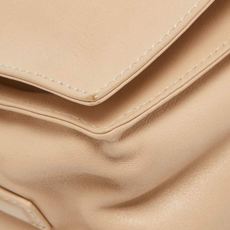 Pre Owned Loewe Beige Leather Flamenco Crossbody Bag