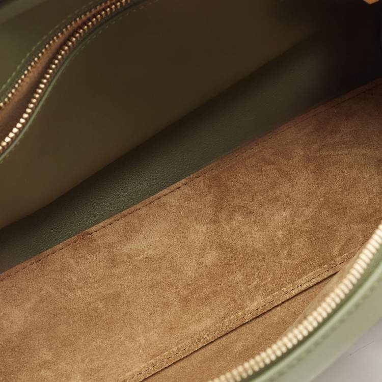 Pre Owned Loewe Military Green  Jacquard Canvas and Leather Amazona 23 Bag