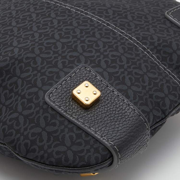 Pre Owned Loewe Black Signature Canvas and Leather Hobo