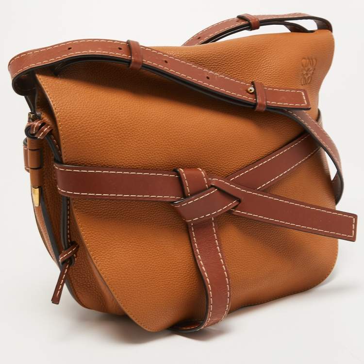 Pre Owned Loewe Brown Leather Large Gate Shoulder Bag