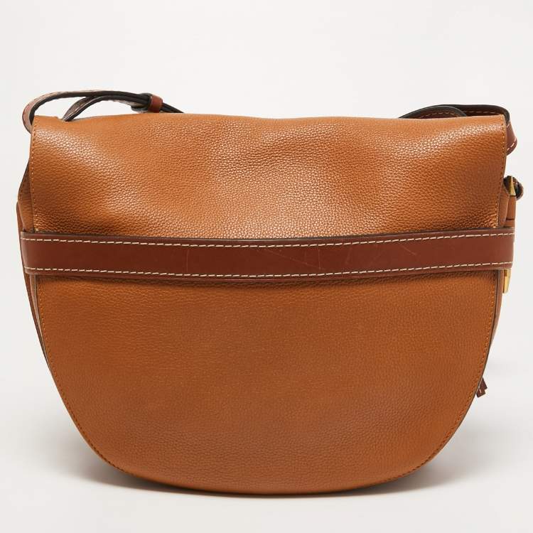 Pre Owned Loewe Brown Leather Large Gate Shoulder Bag