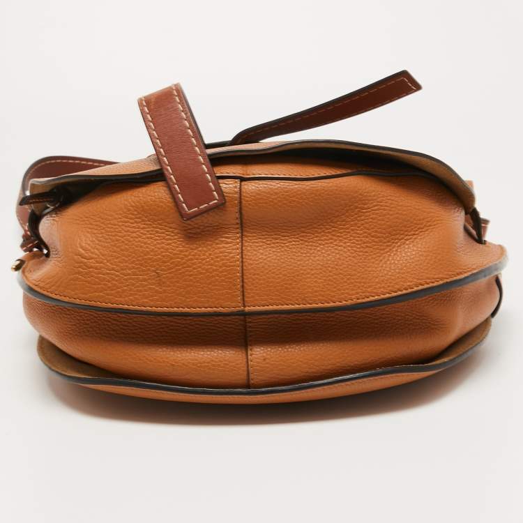 Pre Owned Loewe Brown Leather Large Gate Shoulder Bag