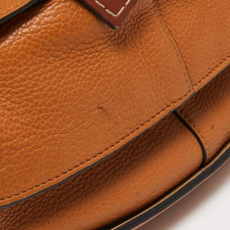 Pre Owned Loewe Brown Leather Large Gate Shoulder Bag