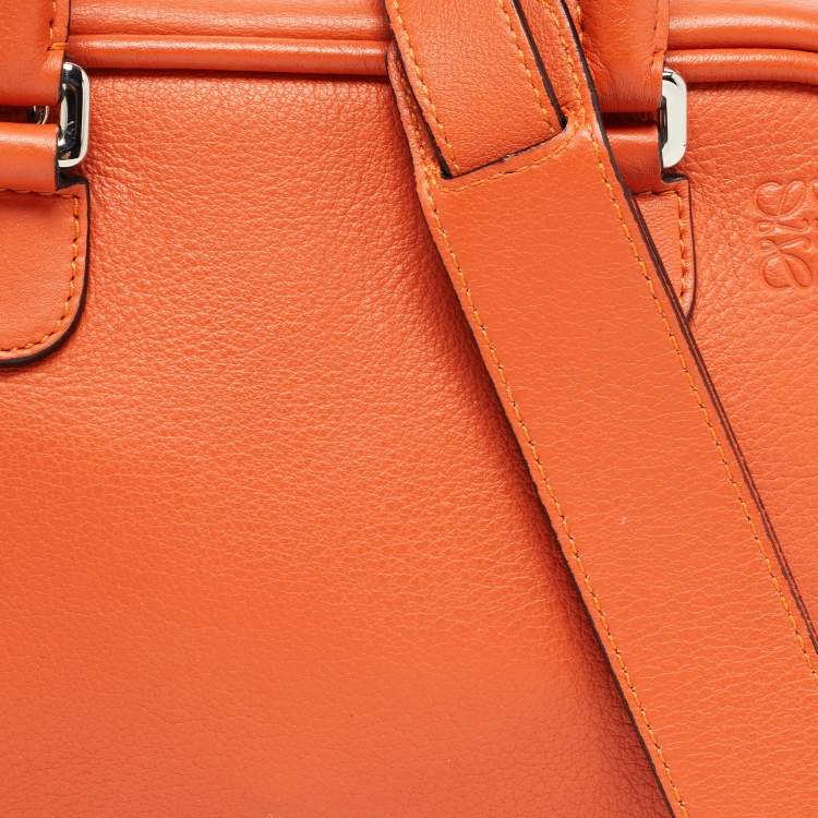 Pre Owned Loewe Orange Leather Amazona 23 Bag