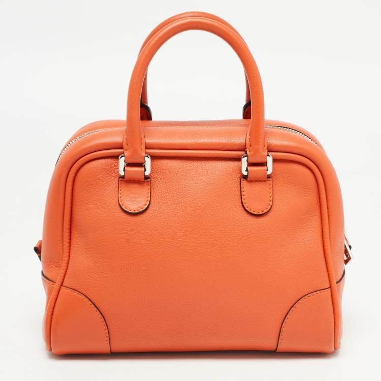 Pre Owned Loewe Orange Leather Amazona 23 Bag